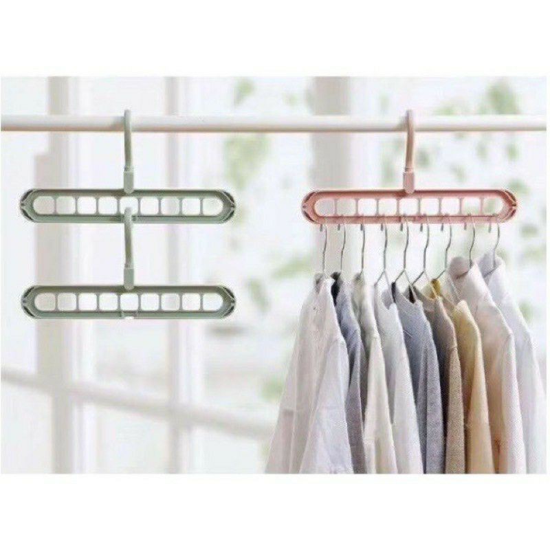 MAGIC HANGER Gantungan Baju Ajaib 9 Lubang Hole Bisa Diputar 360 Derajat Praktis Hemat Ruang