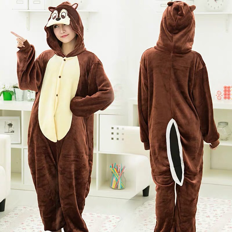 KOSTUM ONESIE CHIP CHIPMUNK DALE PIYAMA BAJU TIDUR KIGURUMI