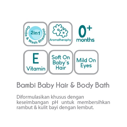 BAMBI Baby Hair &amp; Body Bath 2in1 | Sampo Sabun Bayi Milk