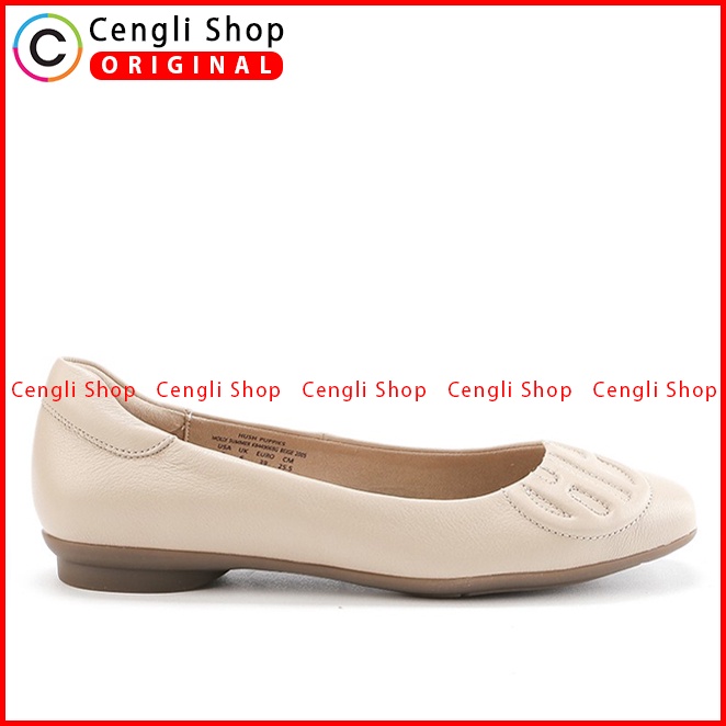 SEPATU FLAT KULIT HUSH PUPPIES WANITA ORIGINAL TERBARU CREAM HW01