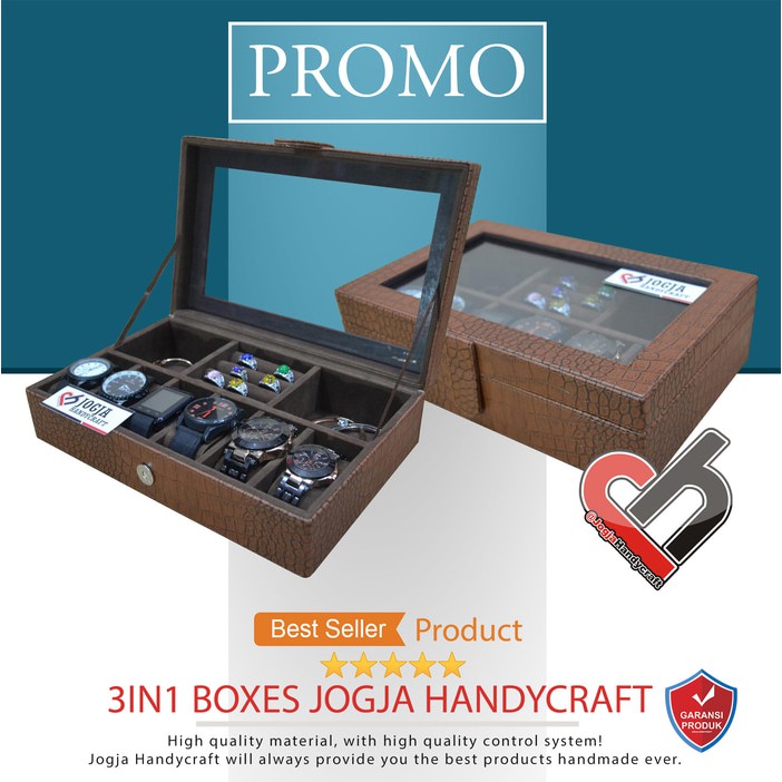 (PROMO) Box Kotak Jam Tangan isi 6 + Tempat Perhiasan &amp; Aksesoris