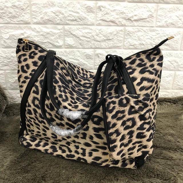Tas fashion korea tote bag / leopard nylon tote bag / tiger nylon tote bag / tas motif macan