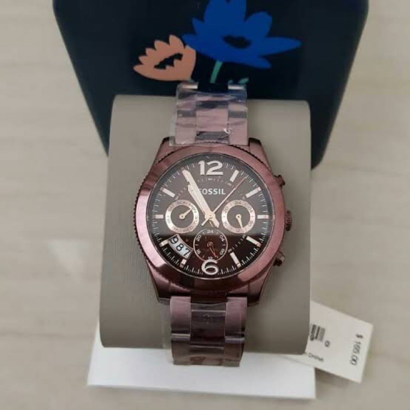 Fossil ES4110 Jam Tangan Wanita Wine Original untuk Gaya Modern Multifungsi
