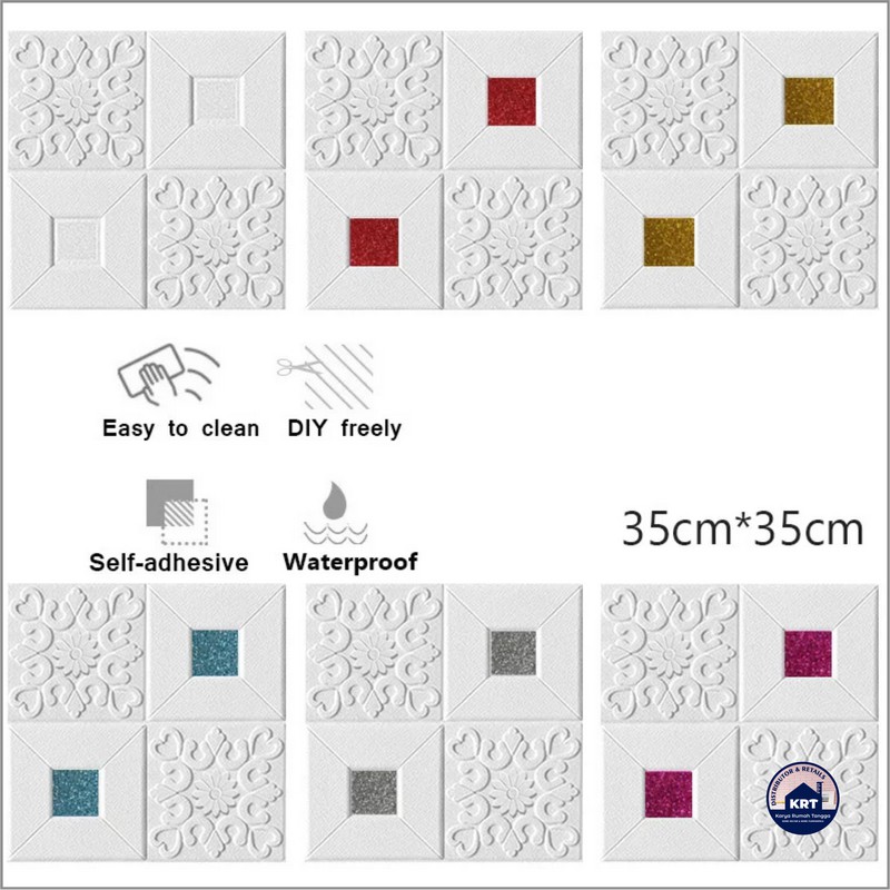 PROMO WALLPAPER FOAM 3D MOTIF BATIK KRISTAL Classic 35X35 / Wallpaper Sticker Dinding Plafon Emboss-6