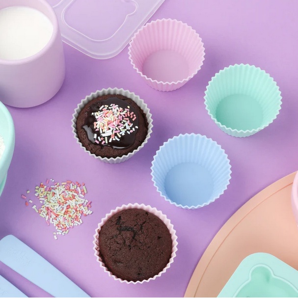 We Might Be Tiny Silicone Muffin Cups - Set Of 12 Colours Reusable Silicone Cupcake Cup 12pcs Tempat Cup Bolu Muffin