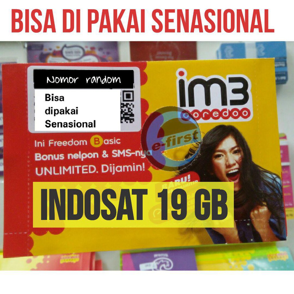 kartu perdana indosat im3 total 19gb kuota data internet indosat mentari 2gb + 2gb + 14gb 1gb