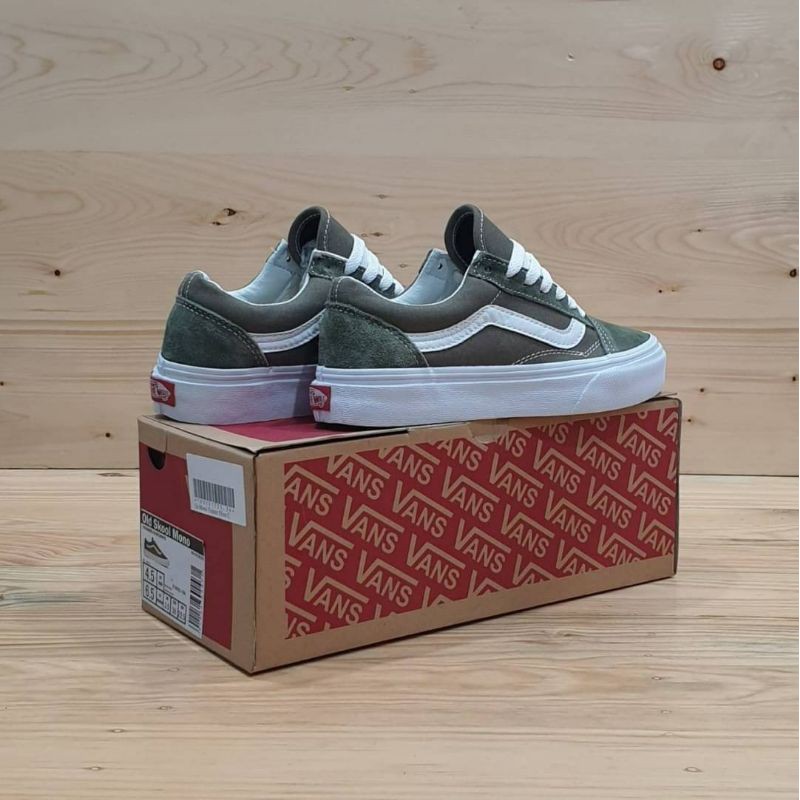 vans oldskool mono trainer olive
