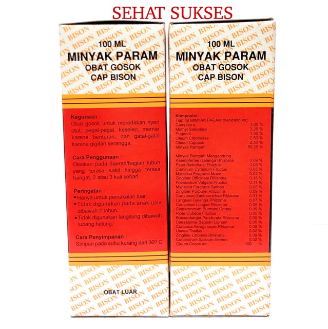 MINYAK PARAM ( OBAT GOSOK CAP BISON 100 ML )