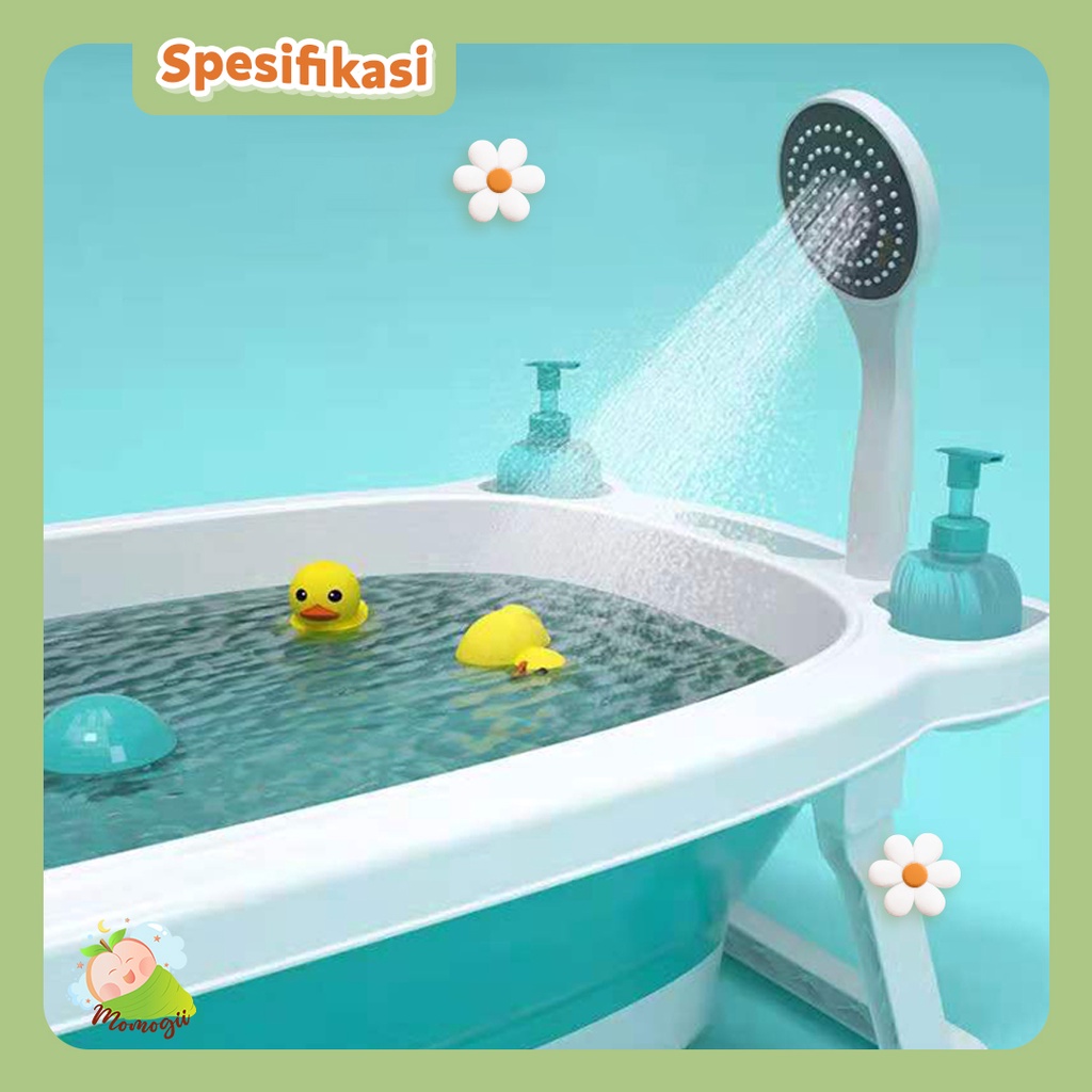 MOMOGII Bak Mandi Bayi Portable Foldable Baby Bath Tub Tempat Mandi Bayi Dapat Dilipat