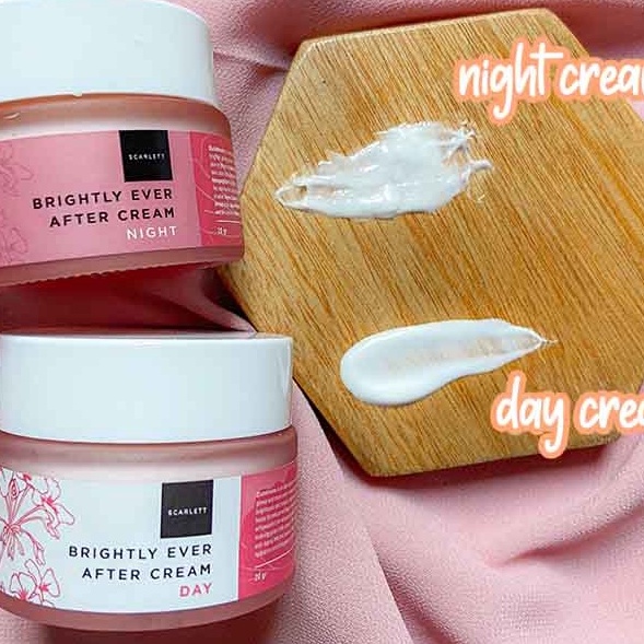 [COD] SCARLETT Paket 2in1 BRIGHTLY EVER AFTER DAY + NIGHT CREAM Meningkatkan Kelembapan Wajah - BPOM