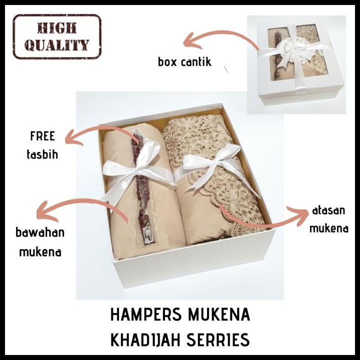 

Hampers Kado Mukena Khadijah Serries Free Tasbih&Kartu Ucapan