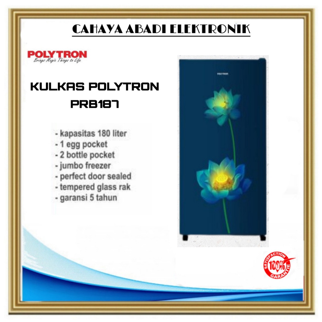 Polytron Kulkas 1 Pintu 180L PRB-187R / PRB 187 R / PRB187R