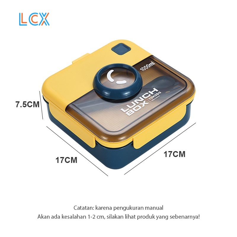 LCX Lunch Box / Anti Bocor Kotak Makan Set BPA FREE / ​Free Sendok Tempat Makan