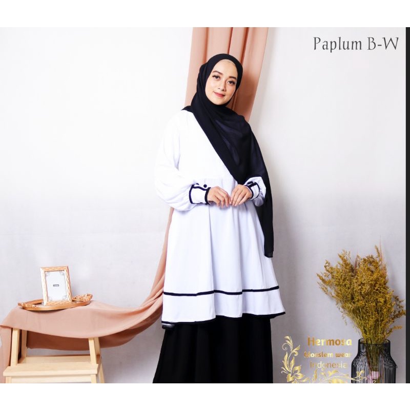 Gamis Kantor Hitam Putih / Gamis PNS / Gamis dinas hitam putih