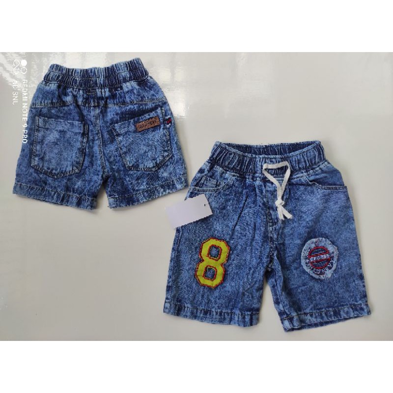 Celana Jeans Pendek Cowok Olld Nevy 6-18bln