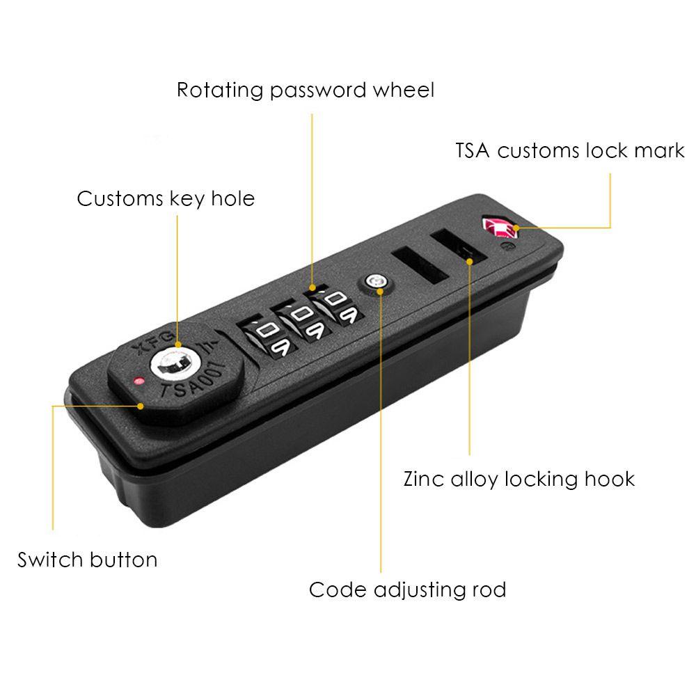 Pineapple TSA Customs Lock Hardware Koper Tahan Cuaca Anti Maling Aman Code Lock