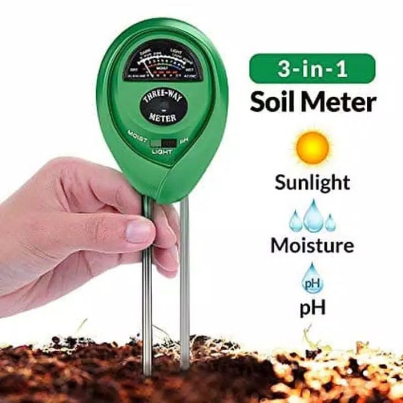 Hedao Soil meter  3 in 1 Soil Moisture Tester (pH, Moisture, Light) - pH Meter Tanah - Kelembaban Tanah &amp; Cahaya