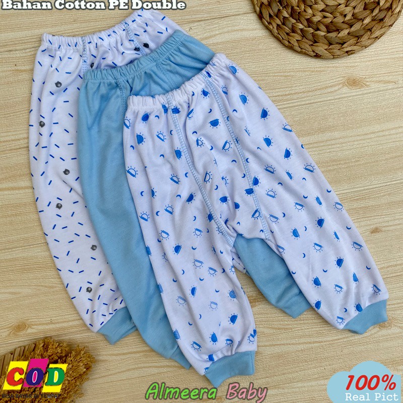 Isi 3 PCS Celana Bayi Baru Lahir Celana Pempers Panjang Usia 0-3 Bulan Almeera Baby and Kids