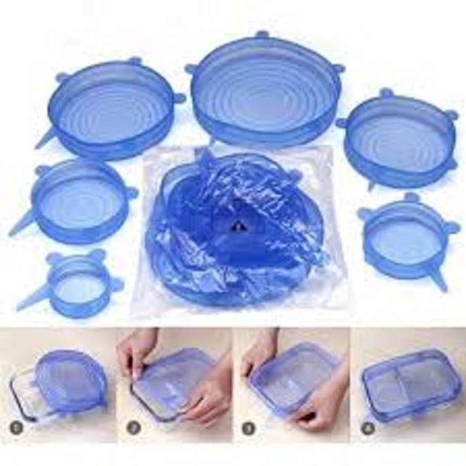 Tutup Wadah Silicone 6 in 1 / Tutup Wadah Multifungsi / Food cover