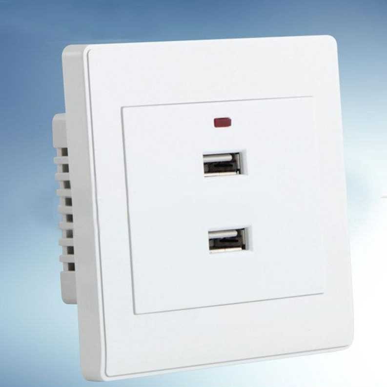 Stop Kontak Dinding 2 Port USB Wall Socket 2.1A - ES-USB-2