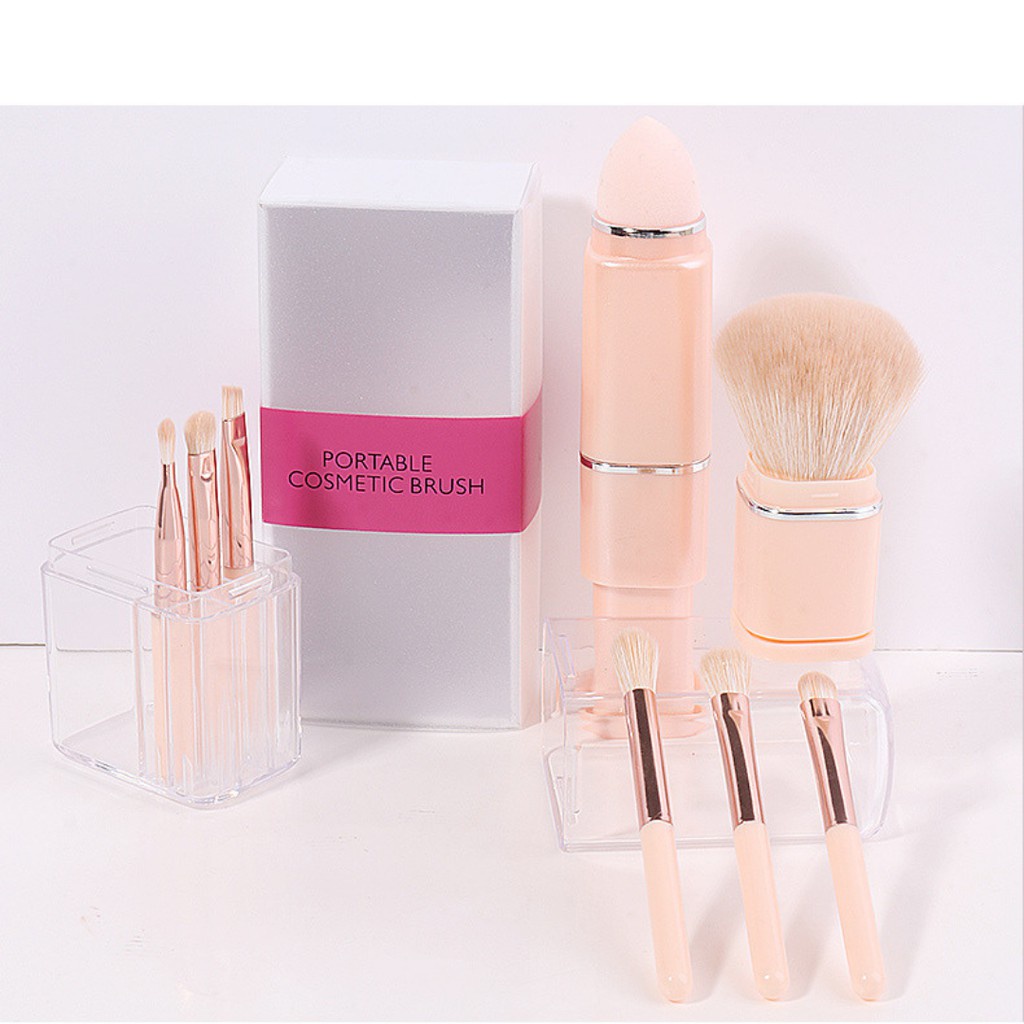 Kuas Brush Make Up Set 8 Pcs Portable Alat Makeup Brush Kosmetik + Kotak Penyimpanan