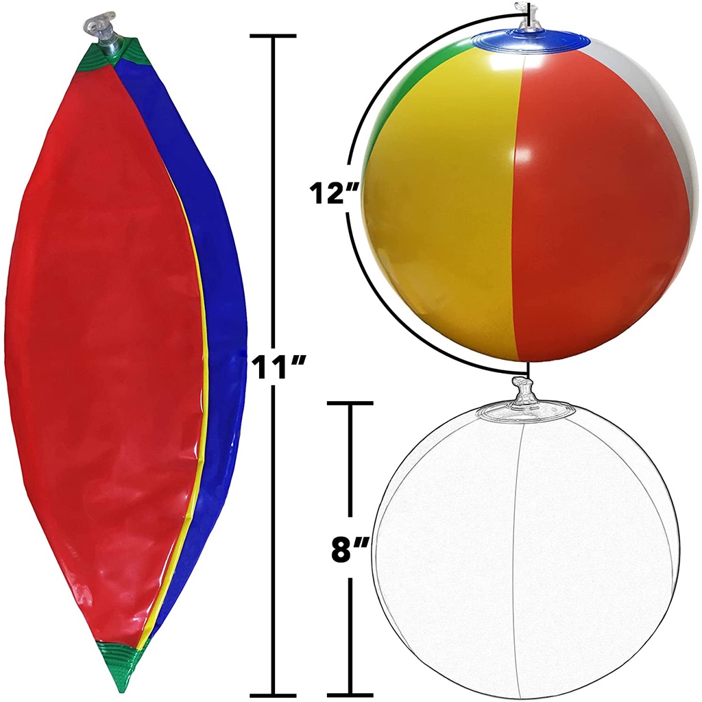 1pc Mainan Bola Pantai Tiup Warna Pelangi Ukuran 12 Inch Untuk Musim Panas