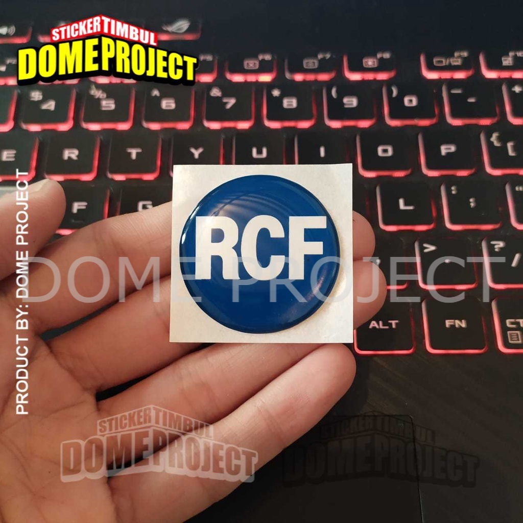 EMBLEM STIKER RCF SOUND STIKER AUDIO STICKER LENTUR 3D BENTUK KOTAK DIAMETER 35MM