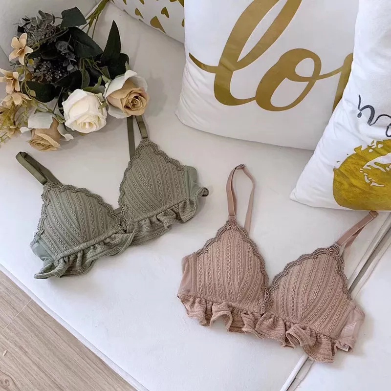 Tmall88 Bra Wanita Push Up Bahan Lace Tanpa Kawat