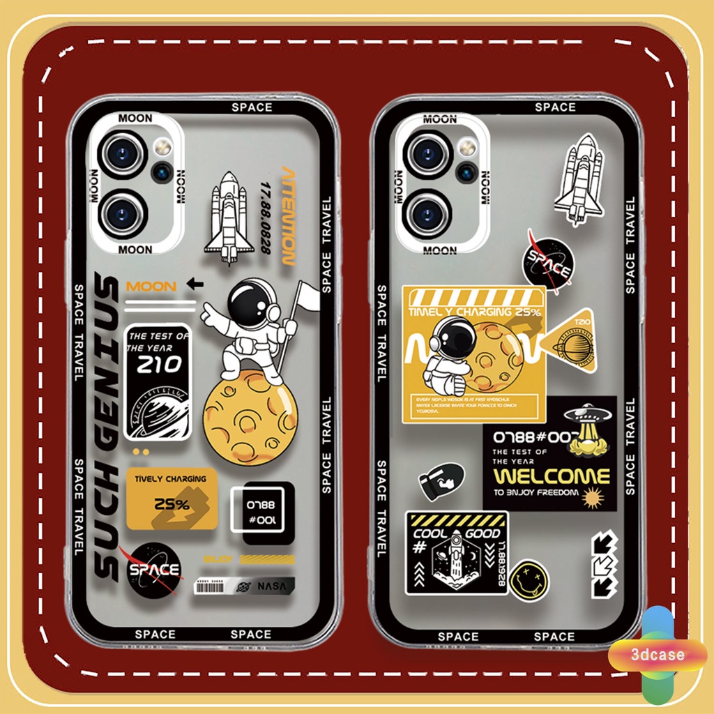 Case OPPO A15 A54 A5S A57 A3S A76 A96 A16 A95 A55 A7 A5 A9 A31 A53 A33 2020 A12 A1K A16E A16K A54S Reno 7 5 4 6 8 5F 5K 4F 4 5 06 Lite A74 A15S A52 A11K A92 A35 A11 A93 A32 A72 A94 A53S F19 F17 21 PRO A16S A77 A57S A57E Space Travelling Transparent Case