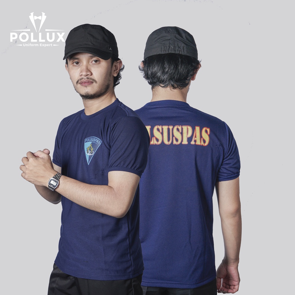 Kaos Dalam Dinas Sipir Polsuspas Navy Biru Langit Tangan Pendek model Slimfit