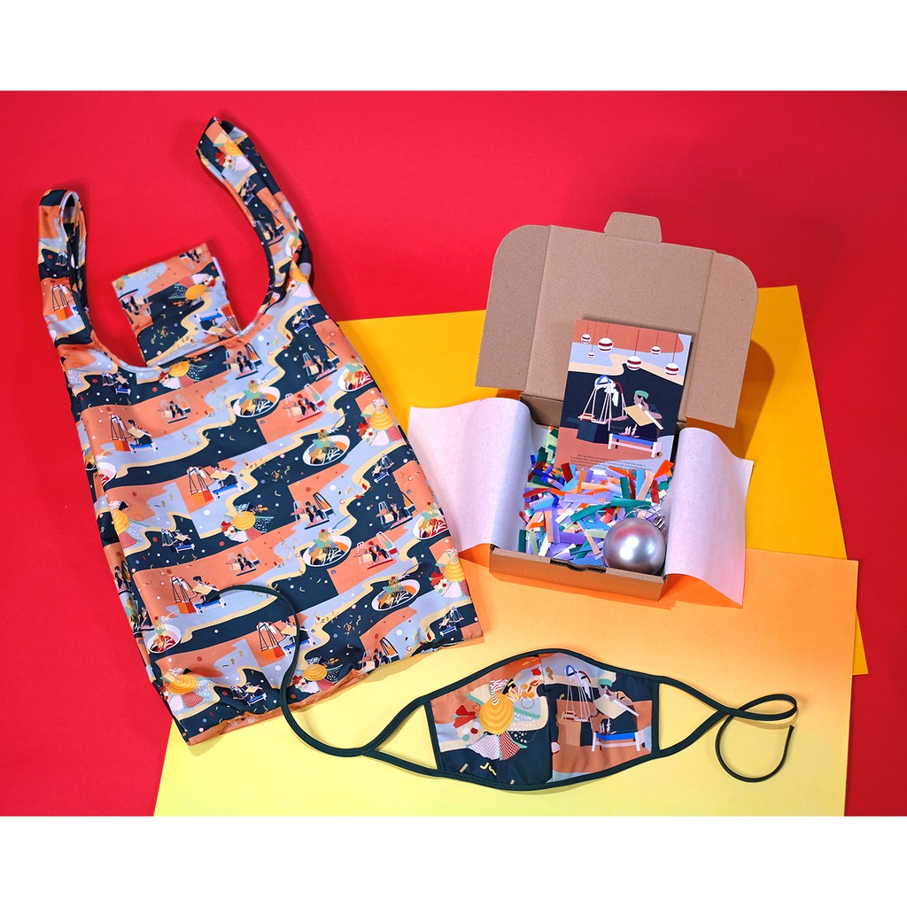 Tas Belanja Shopping Eco Friendly / Foldable Bag Matching 3 Ply Mask Duckbill Kain Tioria x Chef Mar