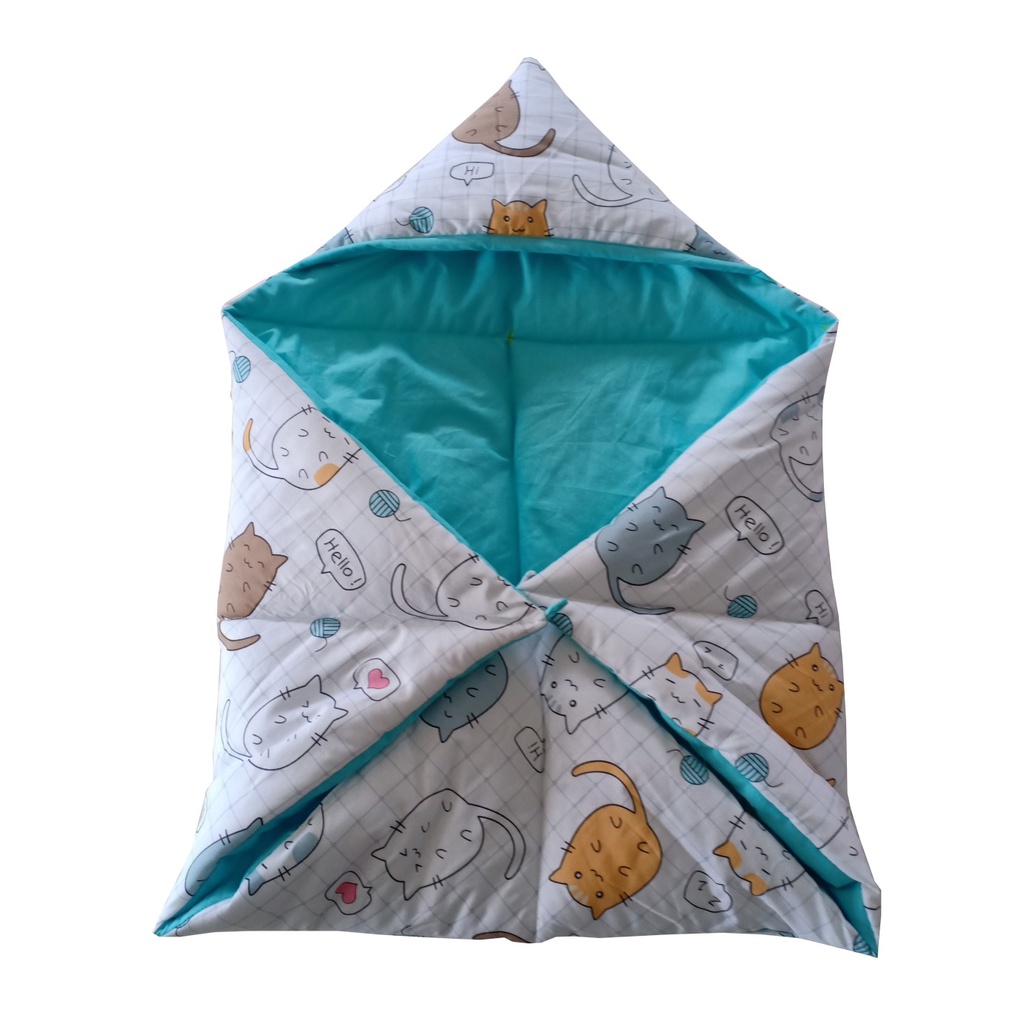 PREMIUM Selimut Bayi Model Topi / Hoodie Baby Blanket Lembut Isi Padding Tebal dan Empuk Ndollolo