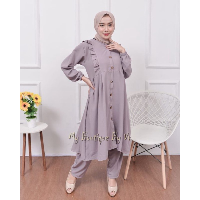 Humaira Set | Setelan Humaira | Setcel ItyCrepe | One Set Tunik