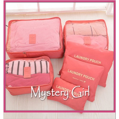 Mysterygirl - Tas Travel 6in1 Bag Travel 6 Set Organizer Travelling Pouch Make up Cosmetic