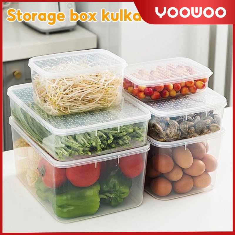 Storage lemari es / kotak penyimpanan /toples plastik bening / toples plastik /Perlengkapan dapur