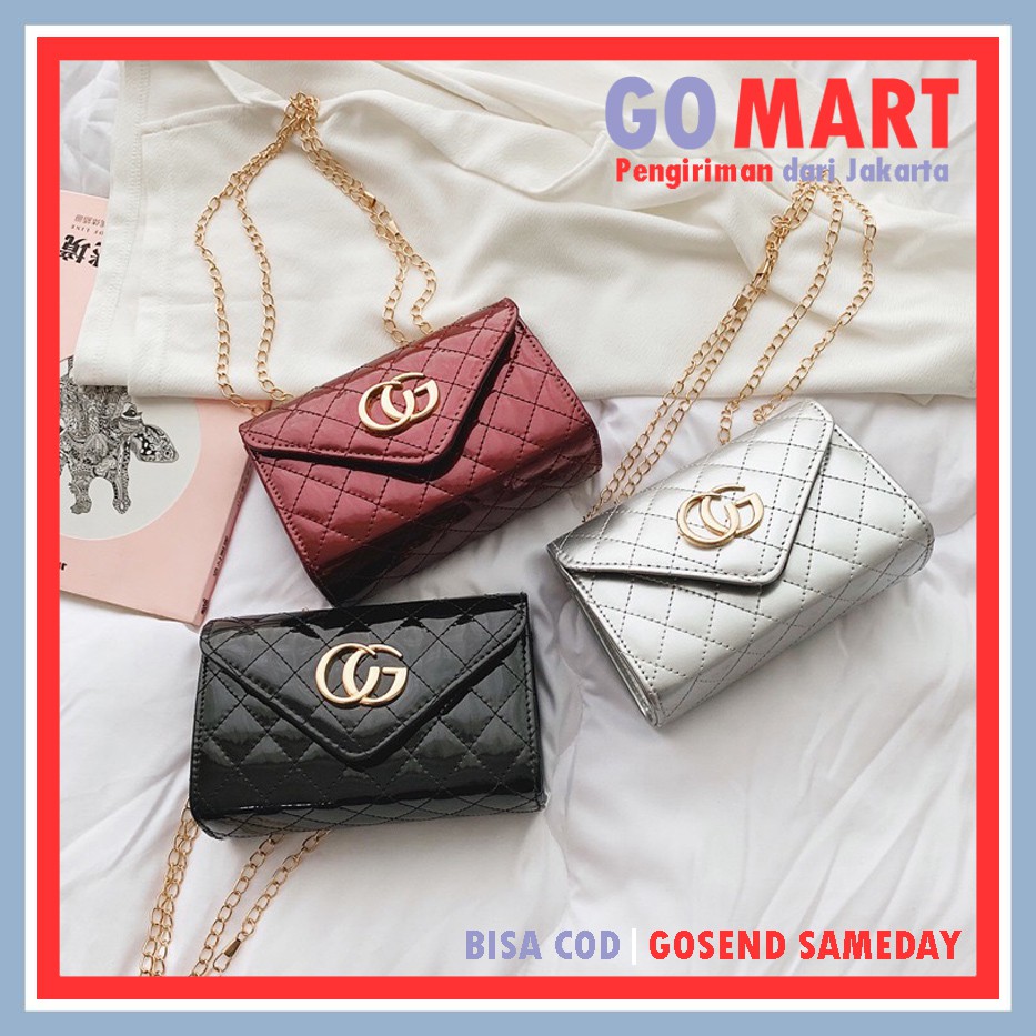 Tas Selempang Wanita Kulit Glossy Import - Tas Fashion Korea Import Terbaru Kekinian - Tas Cewek Import Korean Style - Tas Selempan Terbaru [SL26]