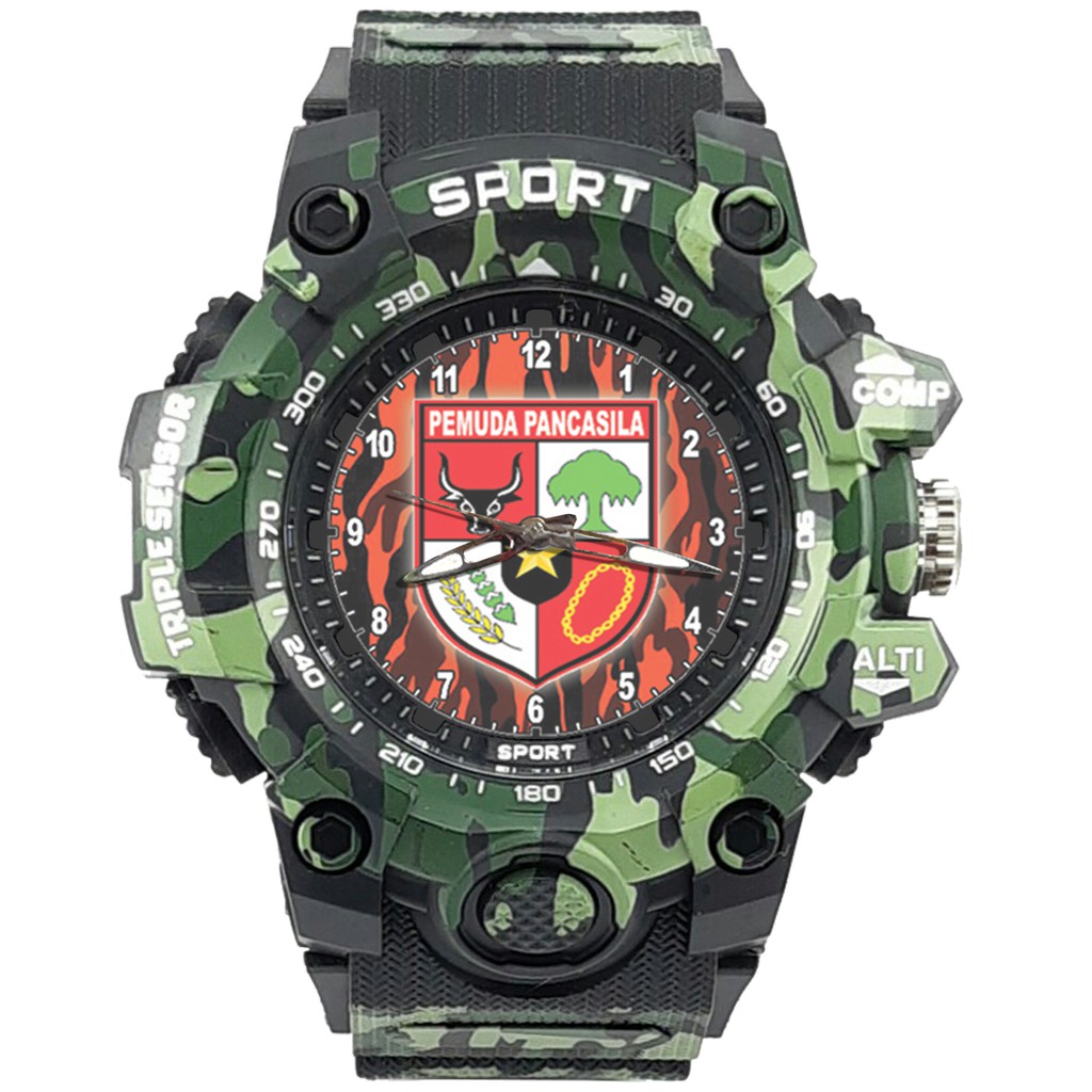 {Istimewa} Jam Tangan Pemuda Pancasila (PP) Hitam Army - Water Resistant