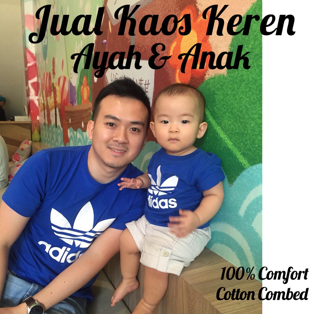  Kaos  Keren Baju Keluarga Adidas  Ayah dan Anak  Shopee 