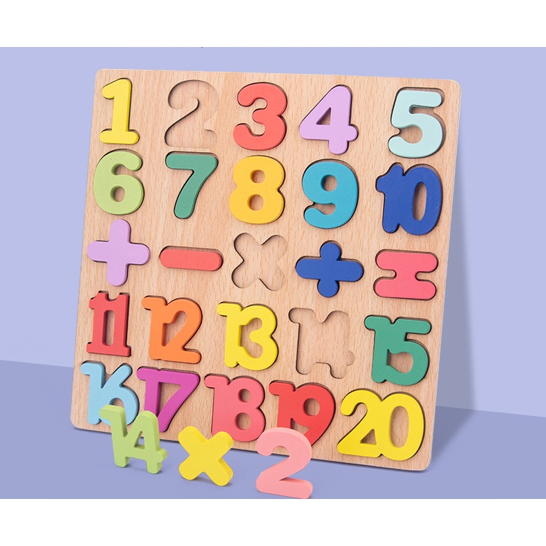 Mainan Edukasi Anak NUMBER &amp; ALPHABET PUZZLE Mainan Puzzle Kayu Anak