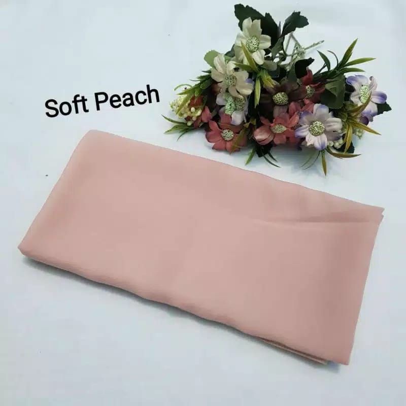 hijab BELLA SQUARE Pollycotton premium-Soft Peach
