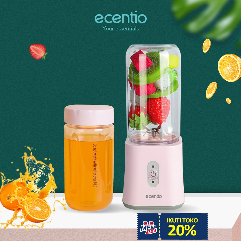 Ecentio Portable Blender Mini Juicer 400ML botol Juice blender cup USB Electric Blender