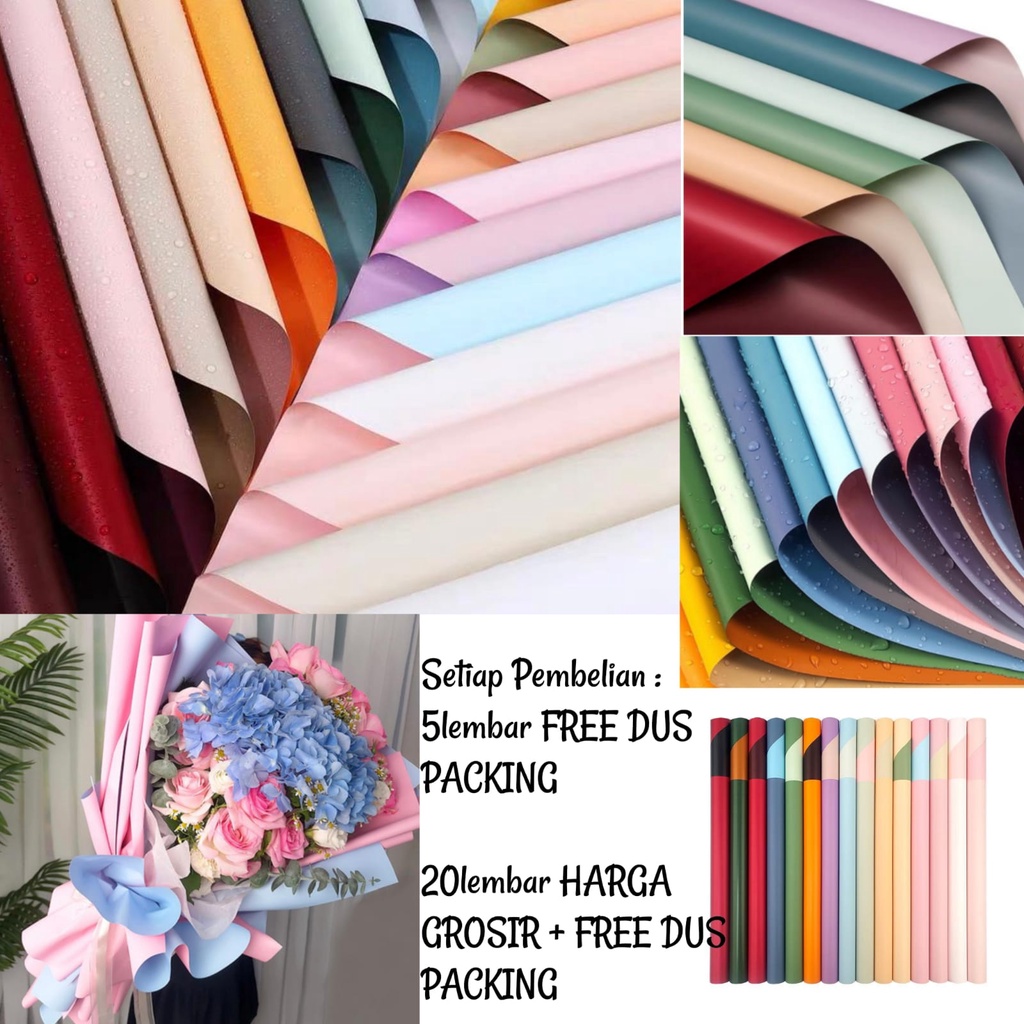 

UM104 5Lembar-Kertas Bunga Buket Dua Warna Bi Color/Kertas Buket Bunga Florist Cellophane