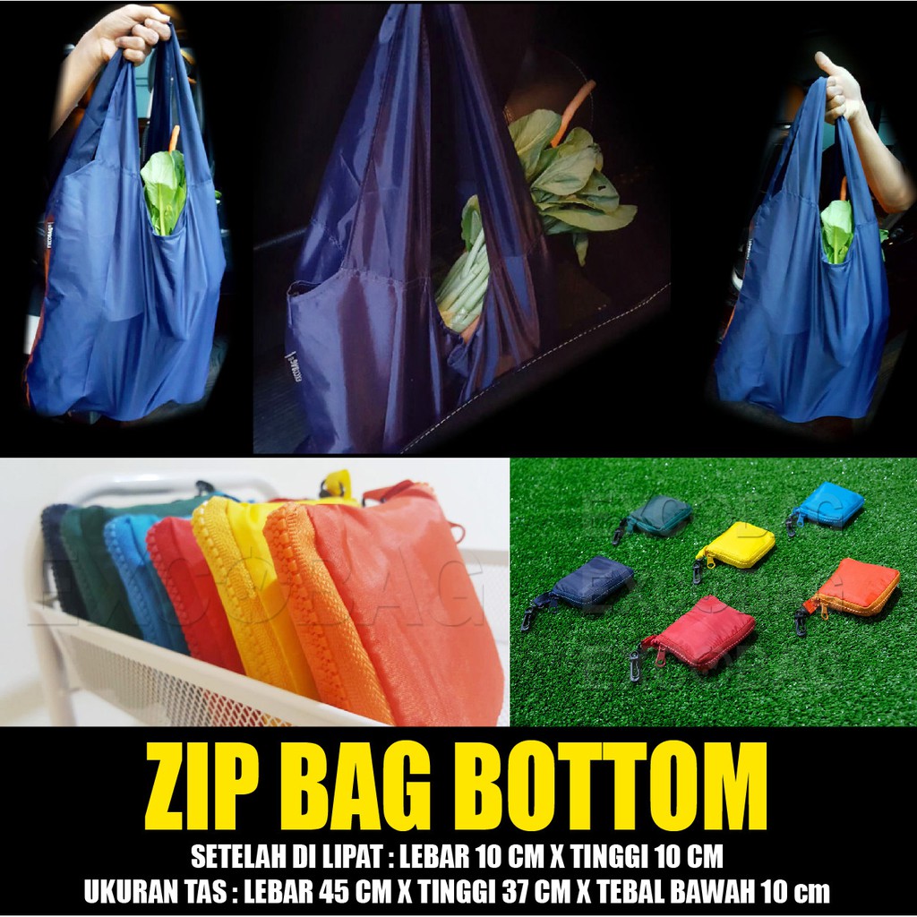 Go Green Bag - Reuse Bag - Kantong Belanja Lipat - Tas Lipat - Custome Shopping Bag - Shopping Bag