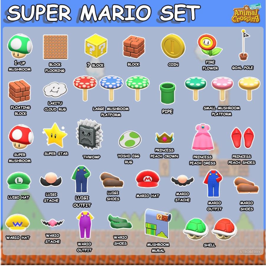 Jual Satuan Mario Item Set New ACNH Animal Crossing