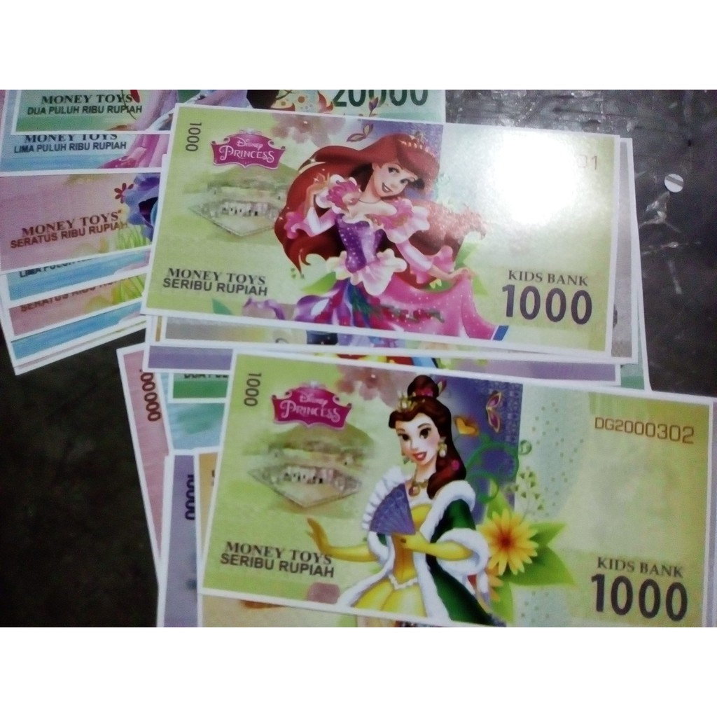 Mainan anak tradisional uang mainan bergambar kartun hello kity,princes,LOL