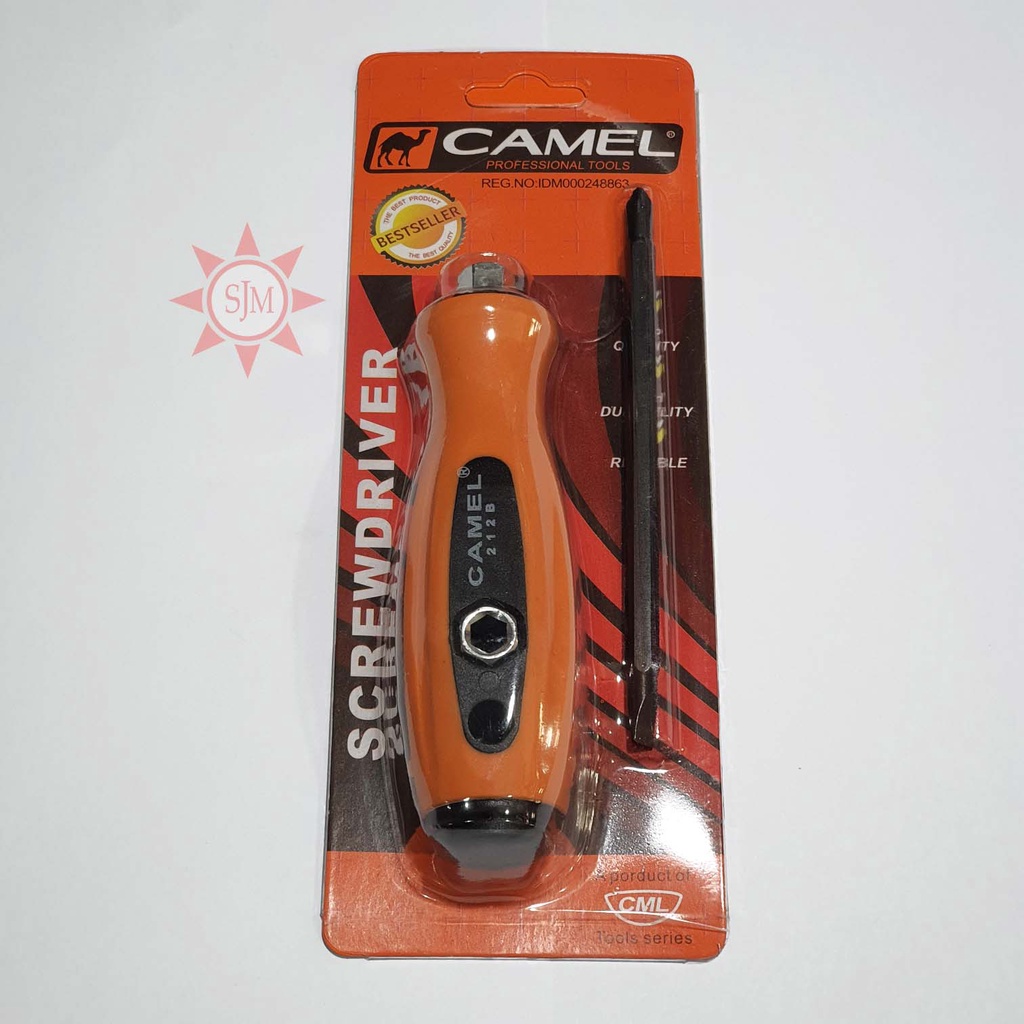 Screwdriver / Obeng 3 Way 4 Inch BB Bolak Balik Plus Minus CAMEL