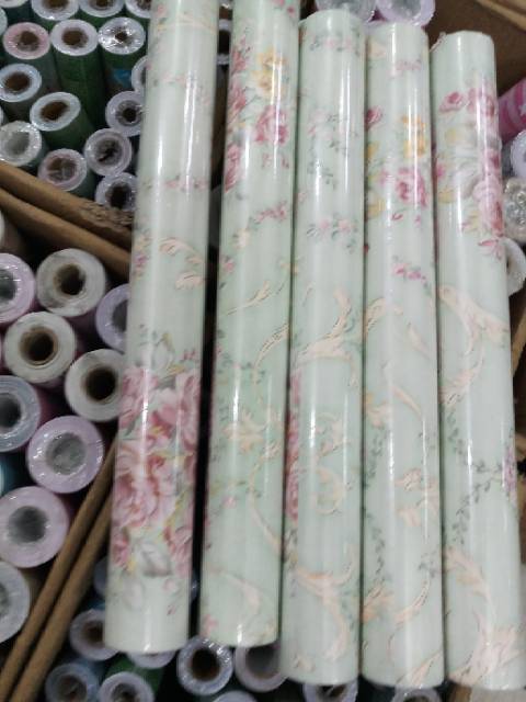 Wallpaper Dinding Shabby Tosca 8m s/d 9m x 45cm