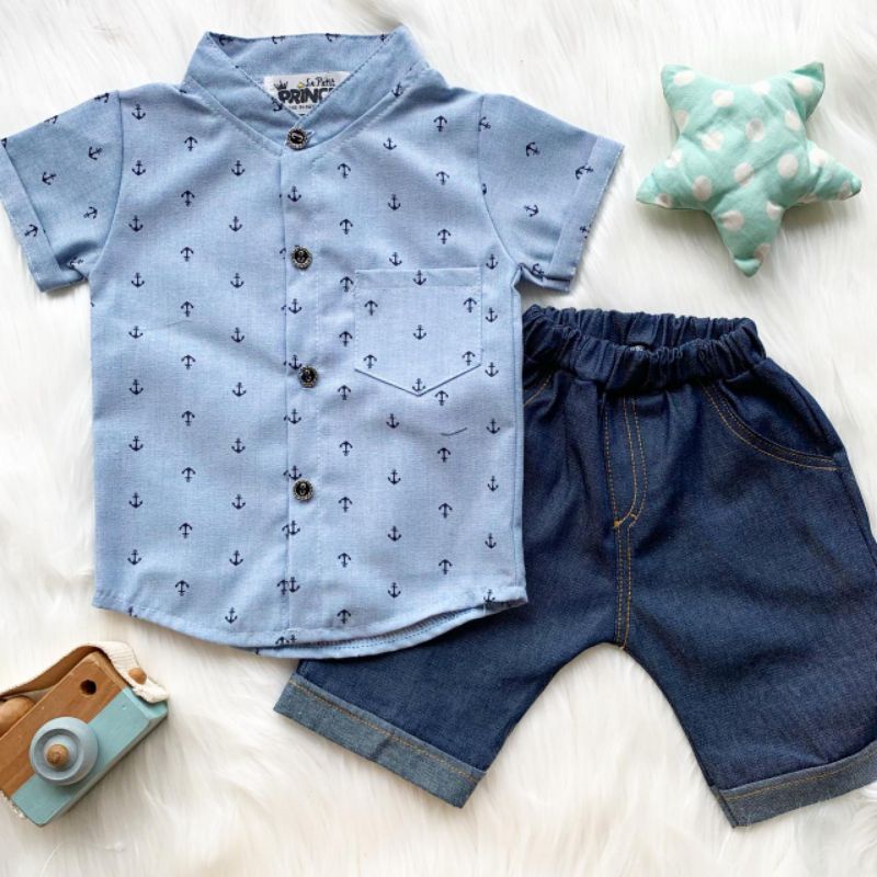 Baju Anak Laki-Laki/ Setelan Kemeja Bayi Laki-Laki/ Kemeja Bayi/ Setelan Jeans Bayi Laki-Laki