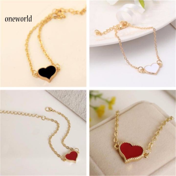 oneworld Women Lady Bangle All Match Heart Shape Bracelet Fine Workmanship Girls Gift