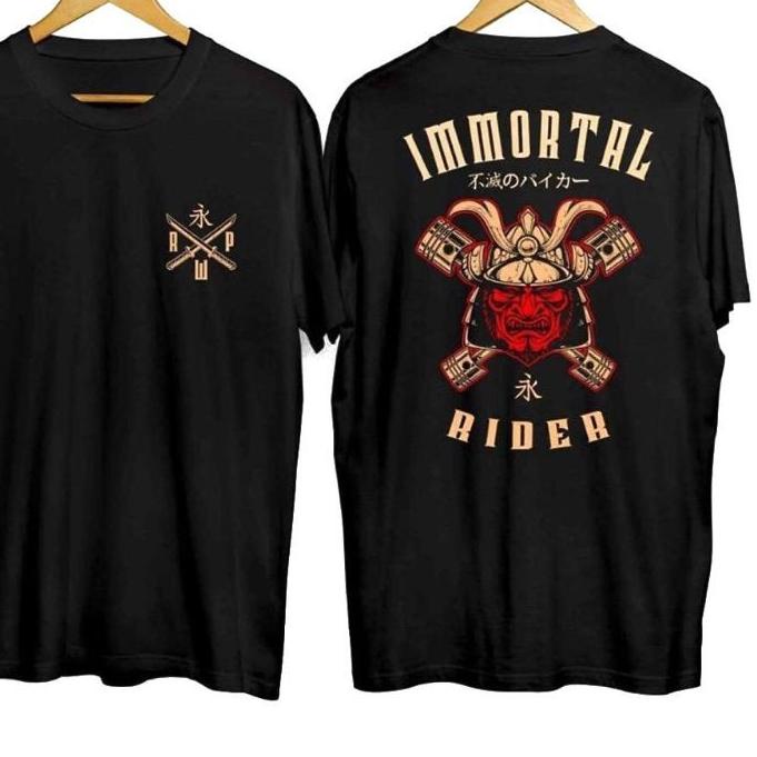 BAJU KAOS DISTRO SAMURAI IMORTAL TERBARU BAJU HITAM POLOS PRIA RIDER/BAJU KAOS